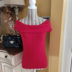 Elegant Red Off-Shoulder Top